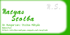 matyas stolba business card